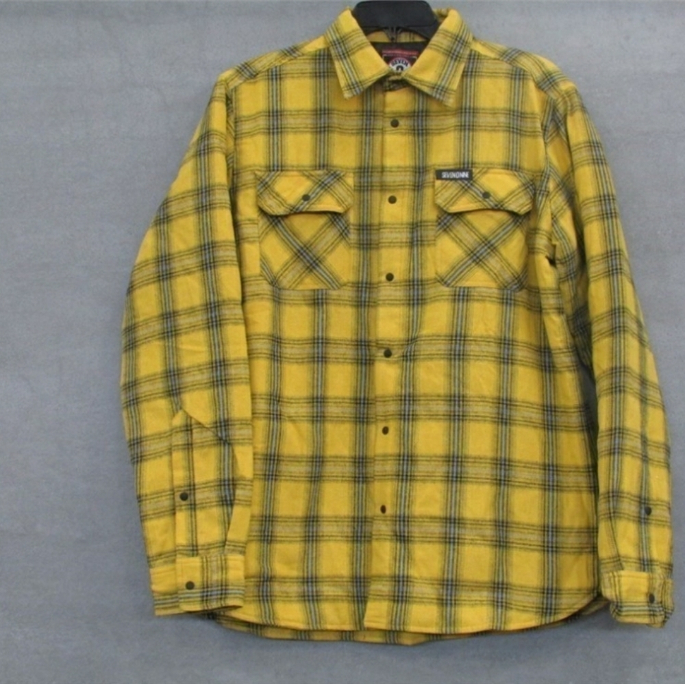 Rare Seven O Nine Yellow Plaid flannel shirt Lumberjack jacket size M